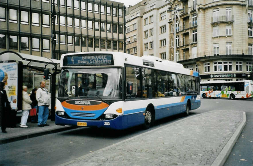 (098'837) - AVL Luxembourg - Nr. 203/B 1594 - Scania am 24. September 2007 in Luxembourg, Place Hamilius