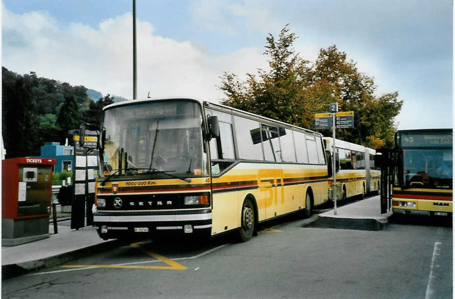 (100'135) - STI Thun - Nr. 45/BE 322'545 - Setra (ex AGS Sigriswil Nr. 3) am 6. Oktober 2007 beim Bahnhof Thun (prov. Haltestelle)