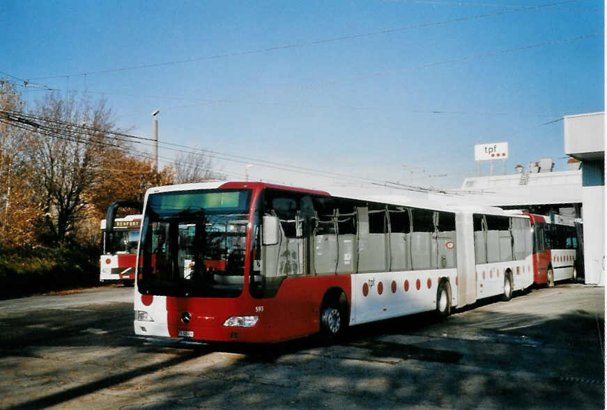 (101'117) - TPF Fribourg - Nr. 593/FR 300'438 - Mercedes am 17. November 2007 in Fribourg, Garage