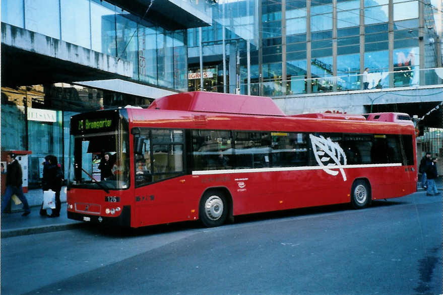 (101'128) - Bernmobil, Bern - Nr. 126/BE 624'126 - Volvo am 17. November 2007 beim Bahnhof Bern