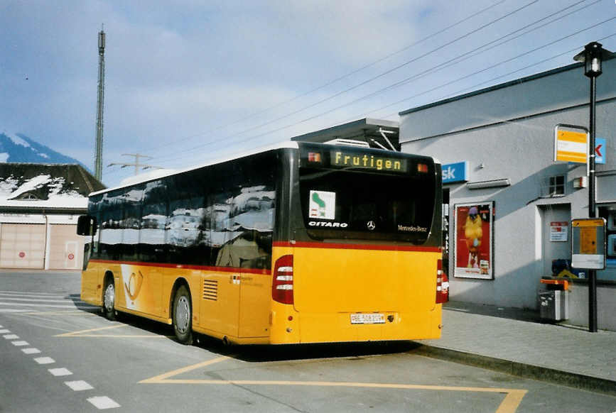 (101'923) - Portenier, Adelboden - Nr. 9/BE 508'209 - Mercedes am 16. Dezember 2007 beim Bahnhof Frutigen