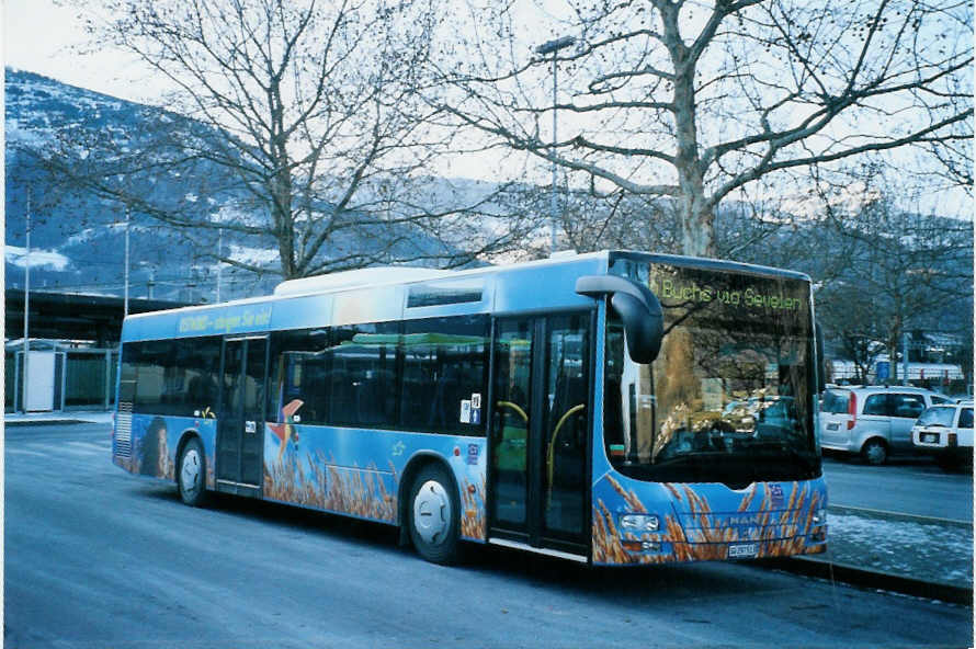 (102'702) - BSW Sargans - Nr. 340/SG 297'513 - MAN am 29. Dezember 2007 beim Bahnhof Sargans