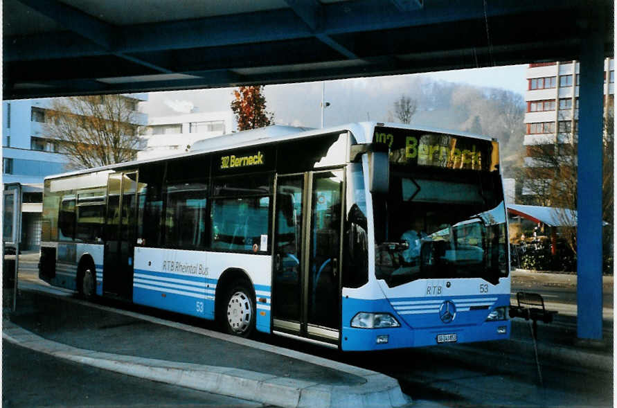 (102'705) - RTB Altsttten - Nr. 53/SG 243'853 - Mercedes am 29. Dezember 2007 beim Bahnhof Heerbrugg