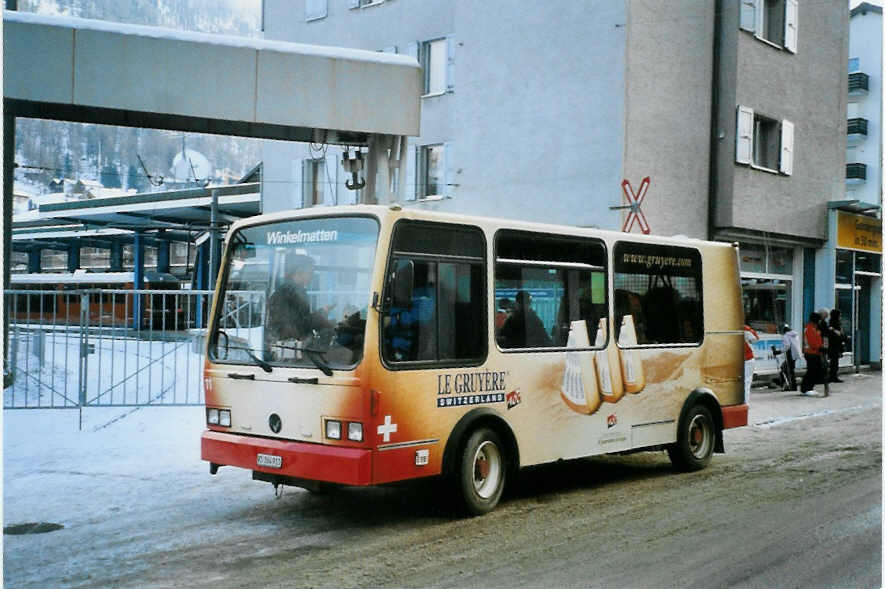 (102'723) - OBZ Zermatt - Nr. 11/VS 164'911 - Vetter am 30. Dezember 2007 beim Bahnhof Zermatt