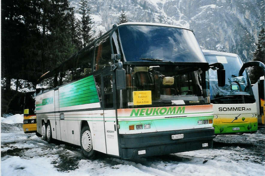 (103'108) - Neukomm, Horboden - BE 145'930 - Neoplan am 6. Januar 2008 in Adelboden, Unter dem Birg