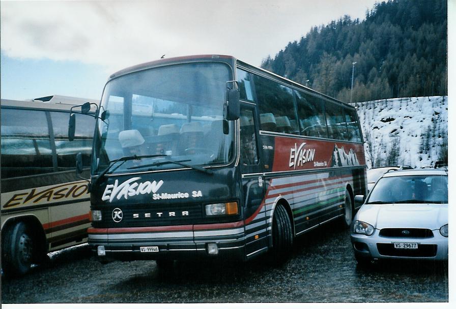 (103'602) - Evasion, St-Maurice - VS 99'946 - Setra (ex Wenger, Interlaken) am 19. Januar 2008 in Ovronnaz, La Birze