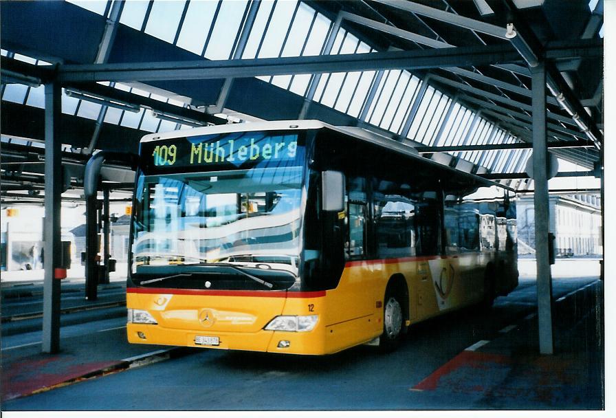 (103'627) - Steiner, Ortschwaben - Nr. 12/BE 343'878 - Mercedes am 20. Januar 2008 in Bern, Postautostation