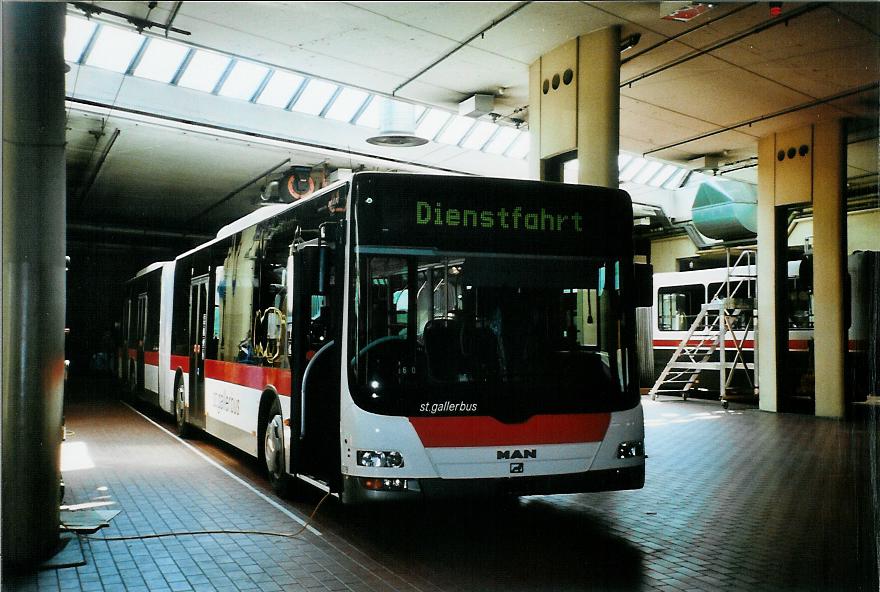 (105'932) - St. Gallerbus, St. Gallen - Nr. 279 - MAN am 29. Mrz 2008 in St. Gallen, Depot