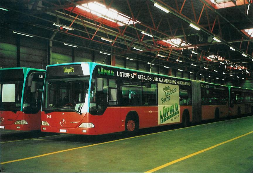 (107'628) - VB Biel - Nr. 145/BE 572'145 - Mercedes am 1. Juni 2008 in Biel, Depot