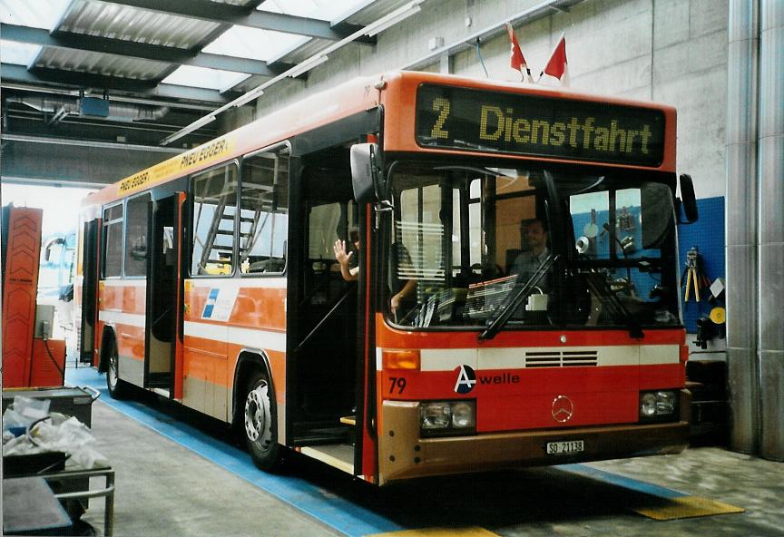 (108'130) - BOGG Wangen b.O. - Nr. 79/SO 21'138 - Mercedes/Hess (ex SOO Olten Nr. 79) am 21. Juni 2008 in Wangen, Garage