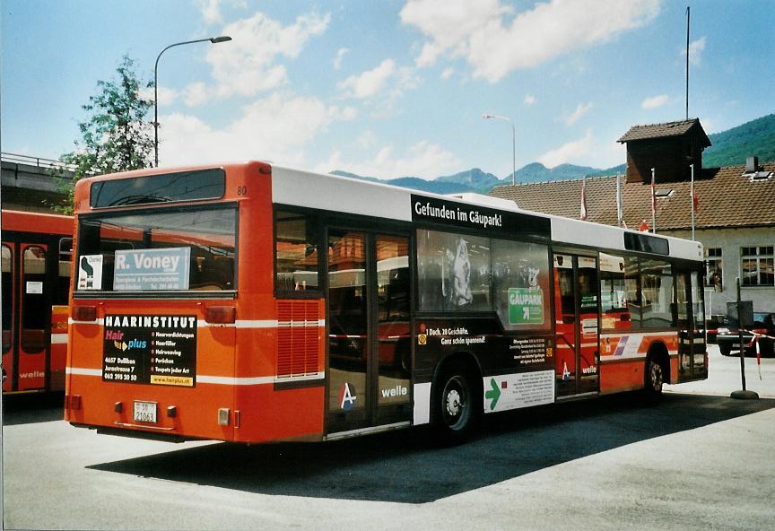 (108'211) - BOGG Wangen b.O. - Nr. 80/SO 21'063 - MAN (ex SOO Olten Nr. 80) am 21. Juni 2008 beim Bahnhof Wangen