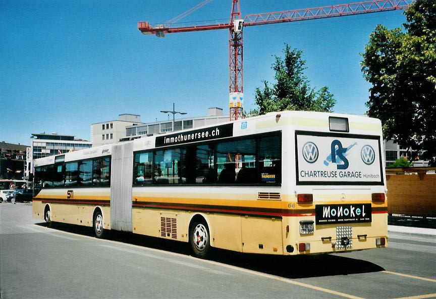 (108'427) - STI Thun - Nr. 66/BE 371'366 - Mercedes am 28. Juni 2008 beim Bahnhof Thun (prov. Haltestelle)