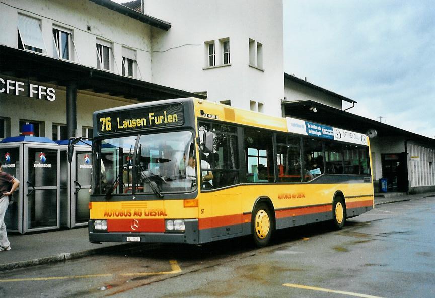 (108'815) - AAGL Liestal - Nr. 51/BL 7140 - Mercedes am 7. Juli 2008 beim Bahnhof Liestal