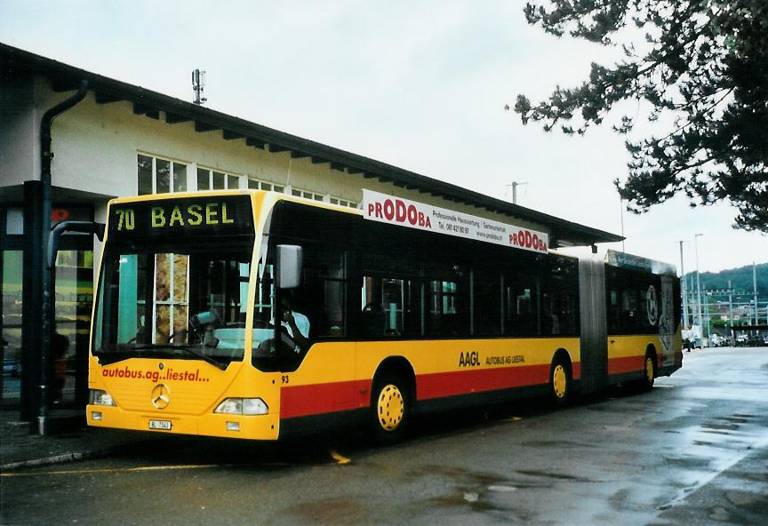 (108'817) - AAGL Liestal - Nr. 93/BL 7343 - Mercedes am 7. Juli 2008 beim Bahnhof Liestal