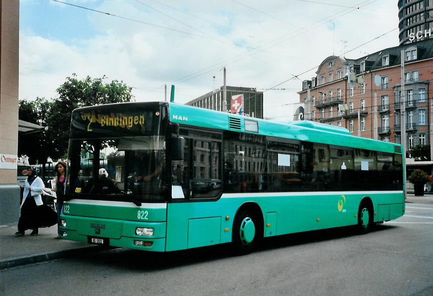 (108'819) - BVB Basel - Nr. 822/BS 2822 - MAN am 7. Juli 2008 beim Bahnhof Basel