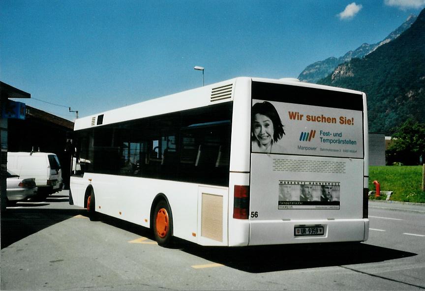 (109'405) - AAGU Altdorf - Nr. 56/UR 9359 - MAN/Gppel (ex Schultz, D-Herxheim) am 16. Juli 2008 beim Bahnhof Altdorf