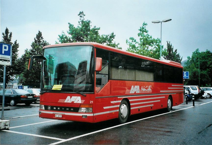 (110'211) - AFA Adelboden - Nr. 21/BE 26'707 - Setra (ex Nr. 7) am 15. August 2008 in Thun, Seestrasse