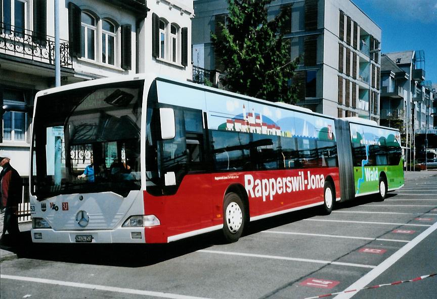 (110'407) - VZO Grningen - Nr. 53/ZH 634'253 - Mercedes am 16. August 2008 beim Bahnhof Rapperswil