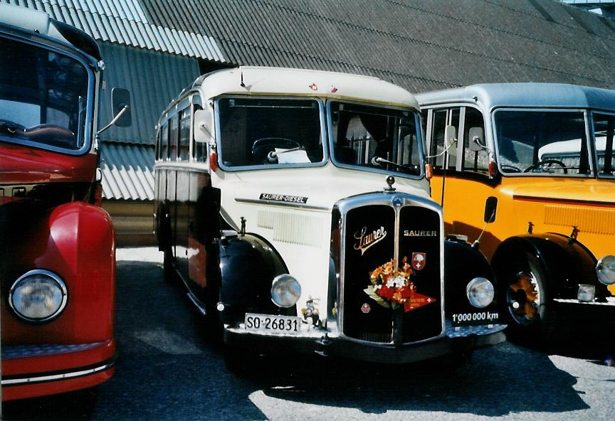 (110'618) - Eberhard, Messen - SO 26'831 - Saurer/Lauber (ex Faigaux, Malleray; ex Schpbach, Murten; ex Marti, Kallnach) am 30. August 2008 in Niederbipp, Saurertreffen