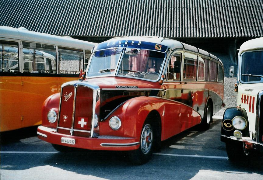 (110'630) - Schaffer, Oberburg - BE 463'037 - Saurer/R&J (ex AFA Adelboden Nr. 16; ex ASKA Aeschi Nr. 8) am 30. August 2008 in Niederbipp, Saurertreffen