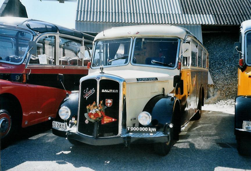 (110'710) - Eberhard, Messen - SO 26'831 - Saurer/Lauber (ex Faigaux, Malleray; ex Schpbach, Murten; ex Marti, Kallnach) am 30. August 2008 in Niederbipp, Saurertreffen