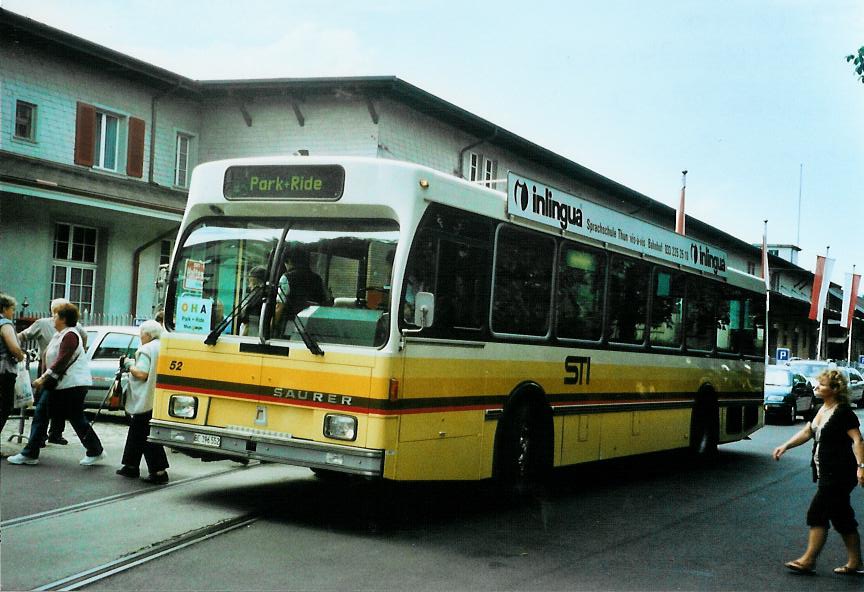 (110'801) - STI Thun - Nr. 52/BE 396'552 - Saurer/R&J am 31. August 2008 in Thun, Expo