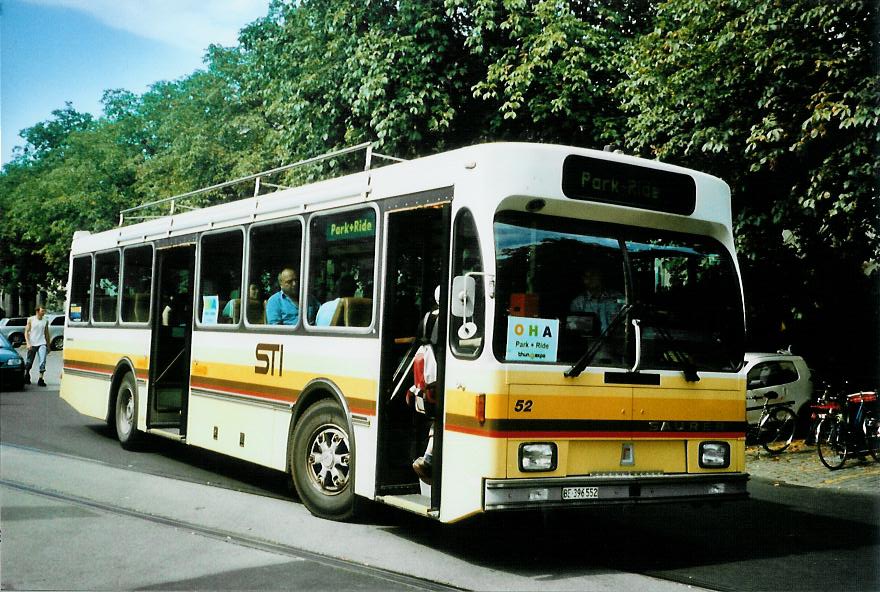 (110'802) - STI Thun - Nr. 52/BE 396'552 - Saurer/R&J am 31. August 2008 in Thun, Expo