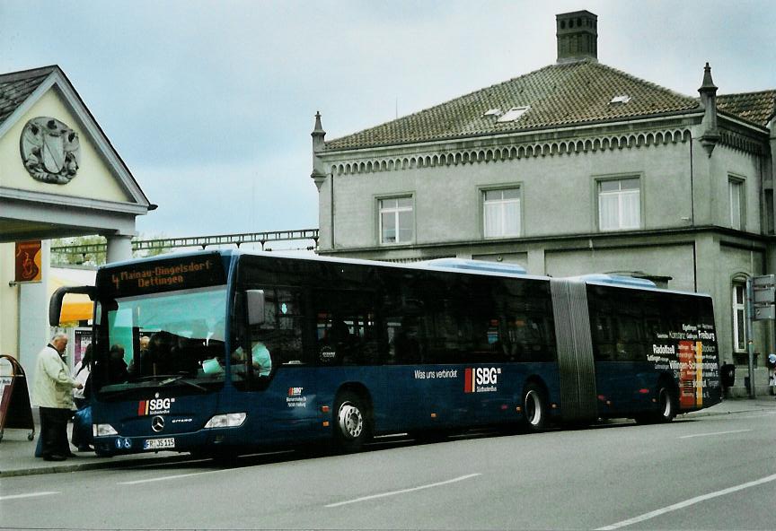 (110'833) - SBG Freiburg - FR-JS 115 - Mercedes am 15. September 2008 beim Bahnhof Konstanz