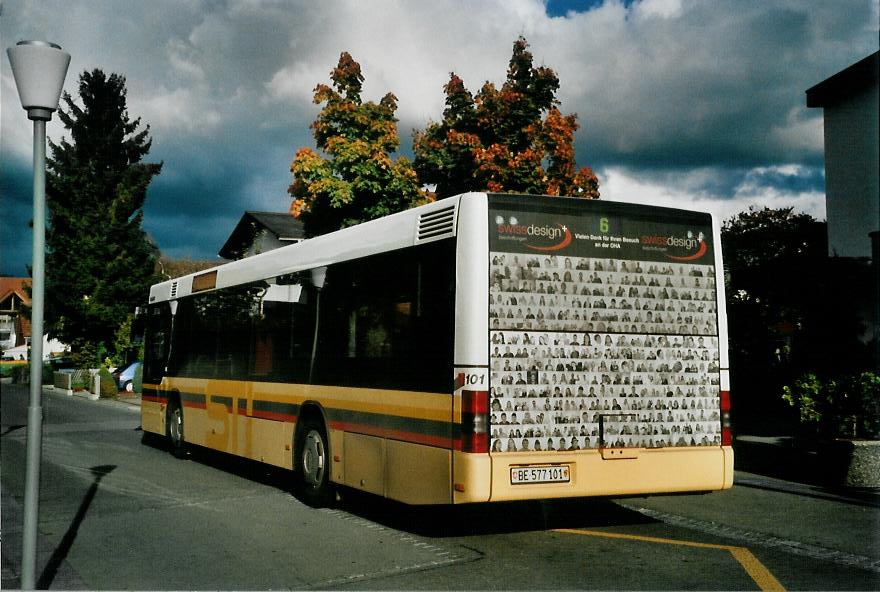 (111'328) - STI Thun - Nr. 101/BE 577'101 - MAN am 4. Oktober 2008 in Thun-Lerchenfeld, Endstation