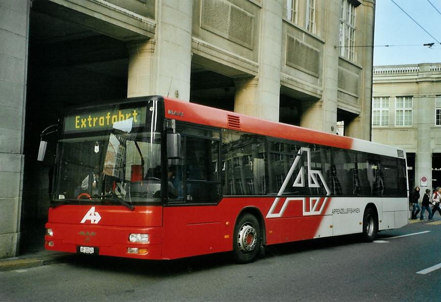 (111'520) - AB Herisau - AR 25'143 - MAN am 13. Oktober 2008 beim Bahnhof St. Gallen