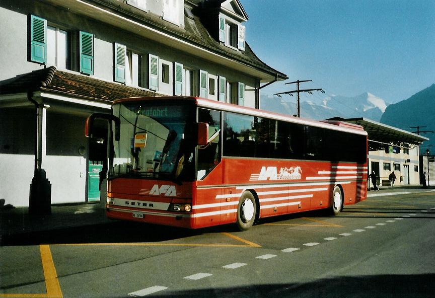 (111'706) - AFA Adelboden - Nr. 20/BE 26'706 - Setra (ex Nr. 6) am 19. Oktober 2008 beim Bahnhof Frutigen