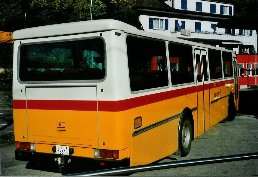 (111'726) - Amstein, Willisau - LU 15'555 - Saurer/R&J (ex Thepra, Stans Nr. 17; ex Gowa, Stans Nr. 17) am 26. Oktober 2008 beim Bahnhof Wolhusen