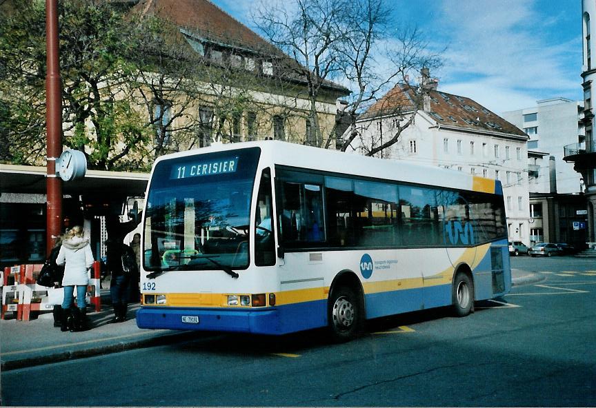 (112'011) - TC La Chaux-de-Fonds - Nr. 192/NE 79'192 - Volvo/Berkhof am 10. November 2008 beim Bahnhof La Chaux-de-Fonds