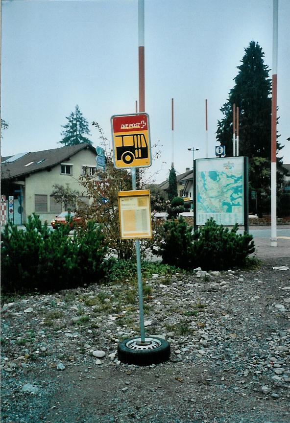 (112'036) - PostAuto-Haltestelle am 16. November 2008 in Steffisburg, Ziegelei