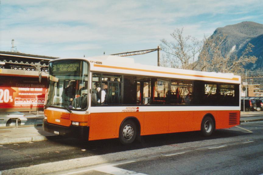 (112'506) - AMSA Chiasso - Nr. 26/TI 18'744 - Vetter-Mercedes/Hess am 9. Dezember 2008 beim Bahnhof Mendrisio