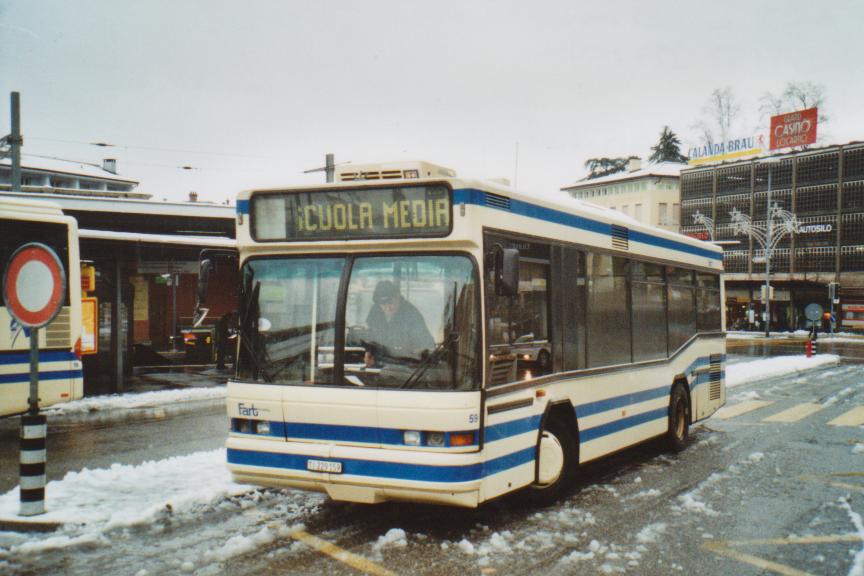 (112'730) - FART Locarno - Nr. 59/TI 229'159 - Neoplan (ex Nr. 82) am 11. Dezember 2008 beim Bahnhof Locarno