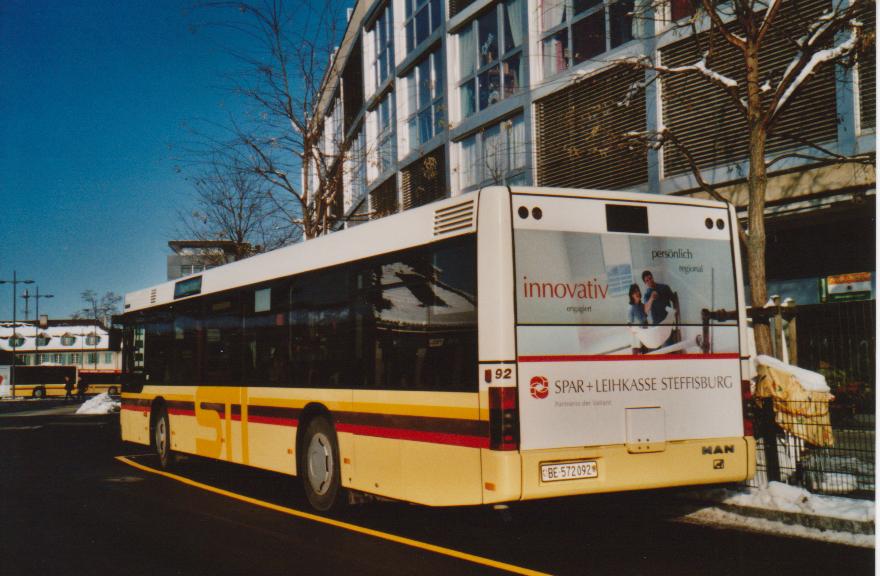 (112'907) - STI Thun - Nr. 92/BE 572'092 - MAN am 13. Dezember 2008 bei der Schifflndte Thun