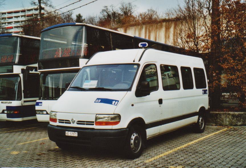 (113'116) - TL Lausanne - Nr. 3/VD 57'871 - Renault am 22. Dezember 2008 in Lausanne, Dpt Borde