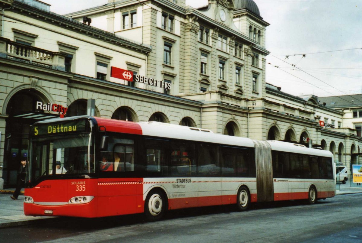 (114'031) - SW Winterthur - Nr. 335/ZH 730'335 - Solaris am 21. Januar 2009 beim Hauptbahnhof Winterthur