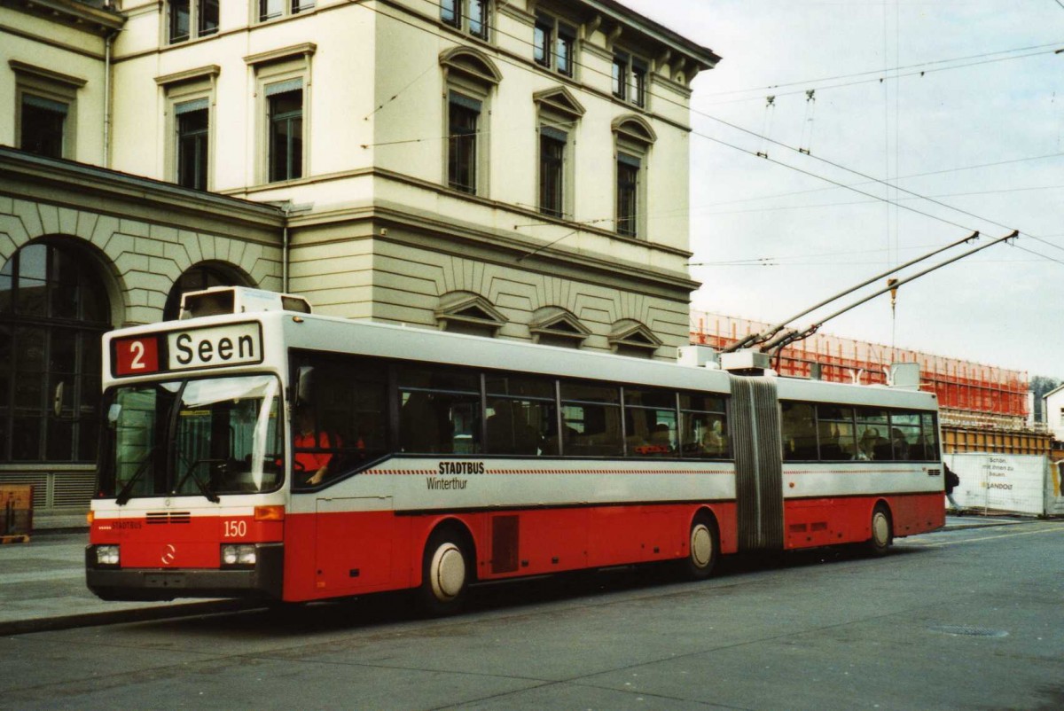 (114'108) - SW Winterthur - Nr. 150 - Mercedes Gelenktrolleybus am 21. Januar 2009 beim Hauptbahnhof Winterthur