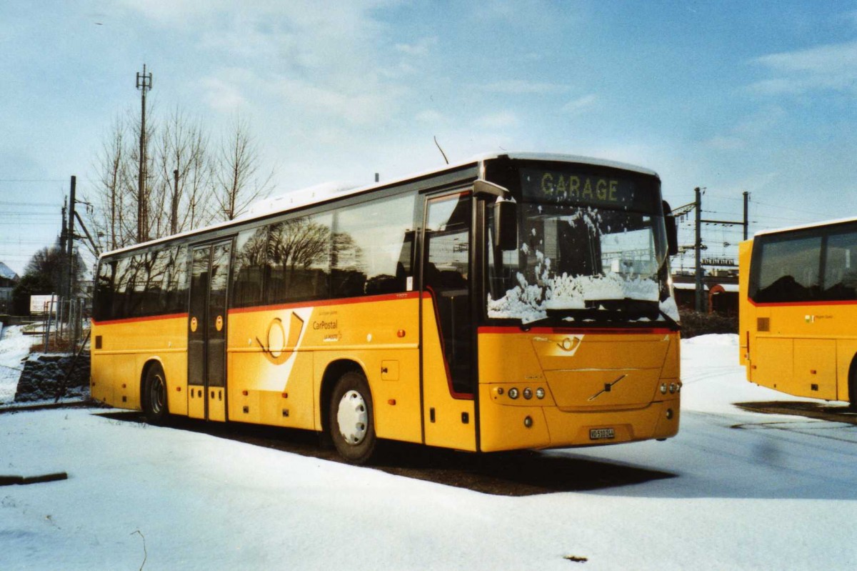 (114'200) - CarPostal Ouest - VD 510'244 - Volvo (ex P 25'165) am 14. Februar 2009 in Yverdon, Garage