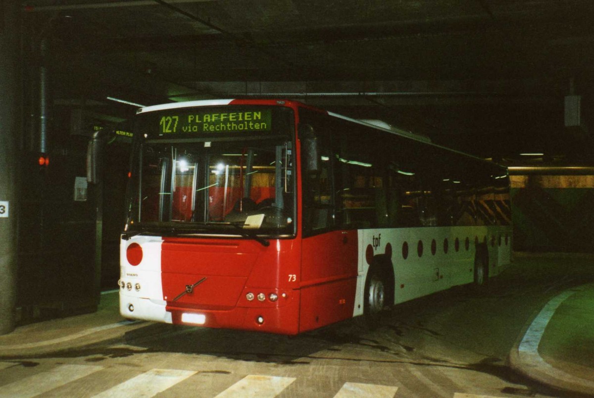 (114'319) - TPF Fribourg - Nr. 73/FR 300'279 - Volvo am 14. Februar 2009 in Fribourg, Busbahnhof