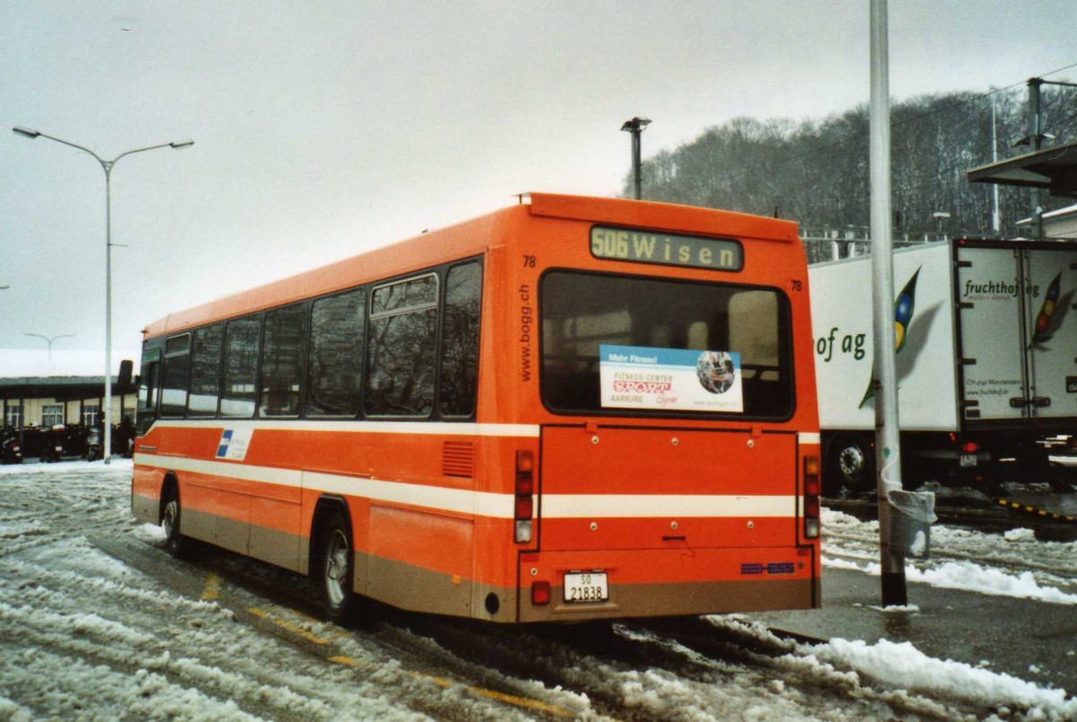 (114'419) - BOGG Wangen b.O. - Nr. 78/SO 21'838 - Mercedes/Hess (ex SOO Olten Nr. 78) am 17. Februar 2009 beim Bahnhof Olten