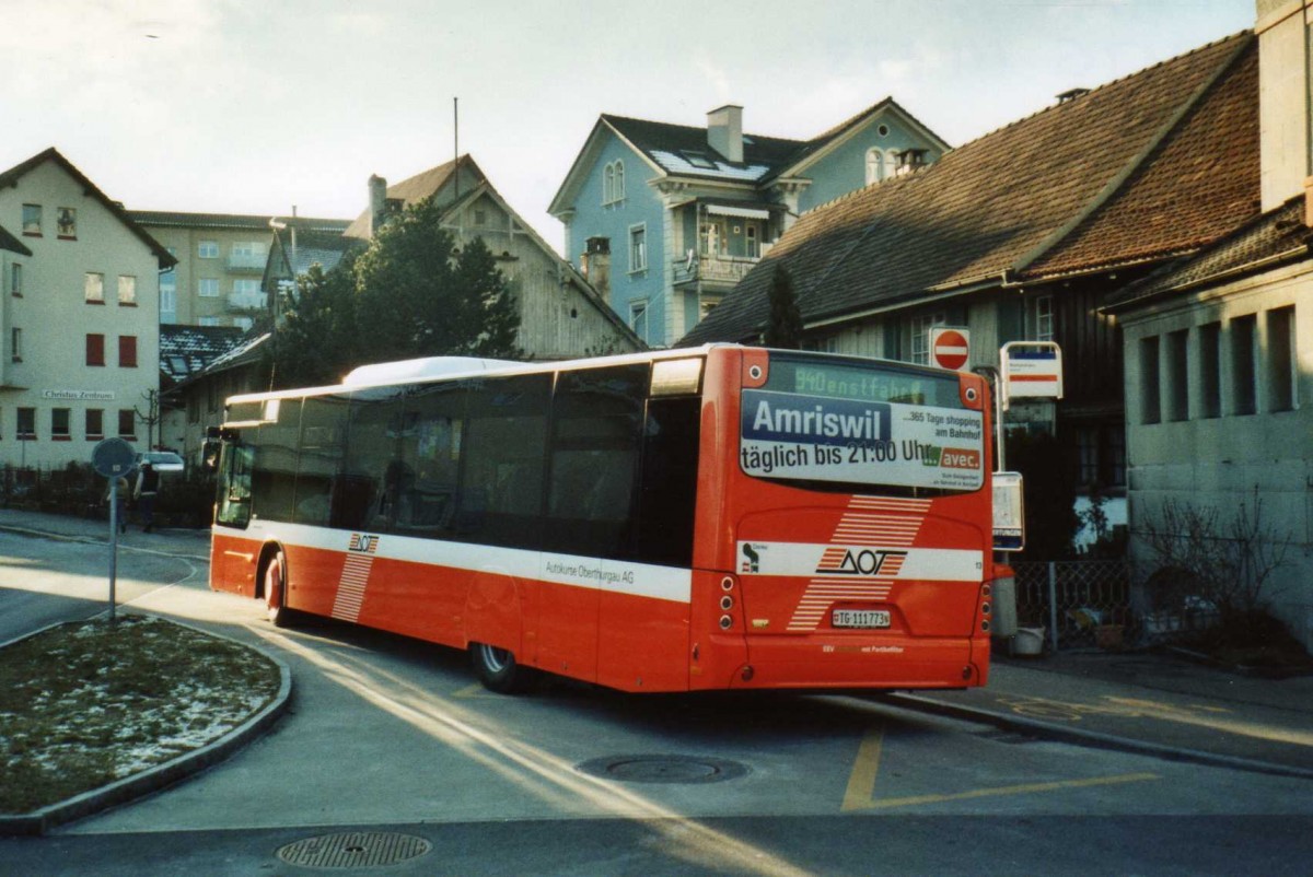 (114'617) - AOT Amriswil - Nr. 13/TG 111'773 - Neoplan am 18. Februar 2009 beim Bahnhof Romanshorn