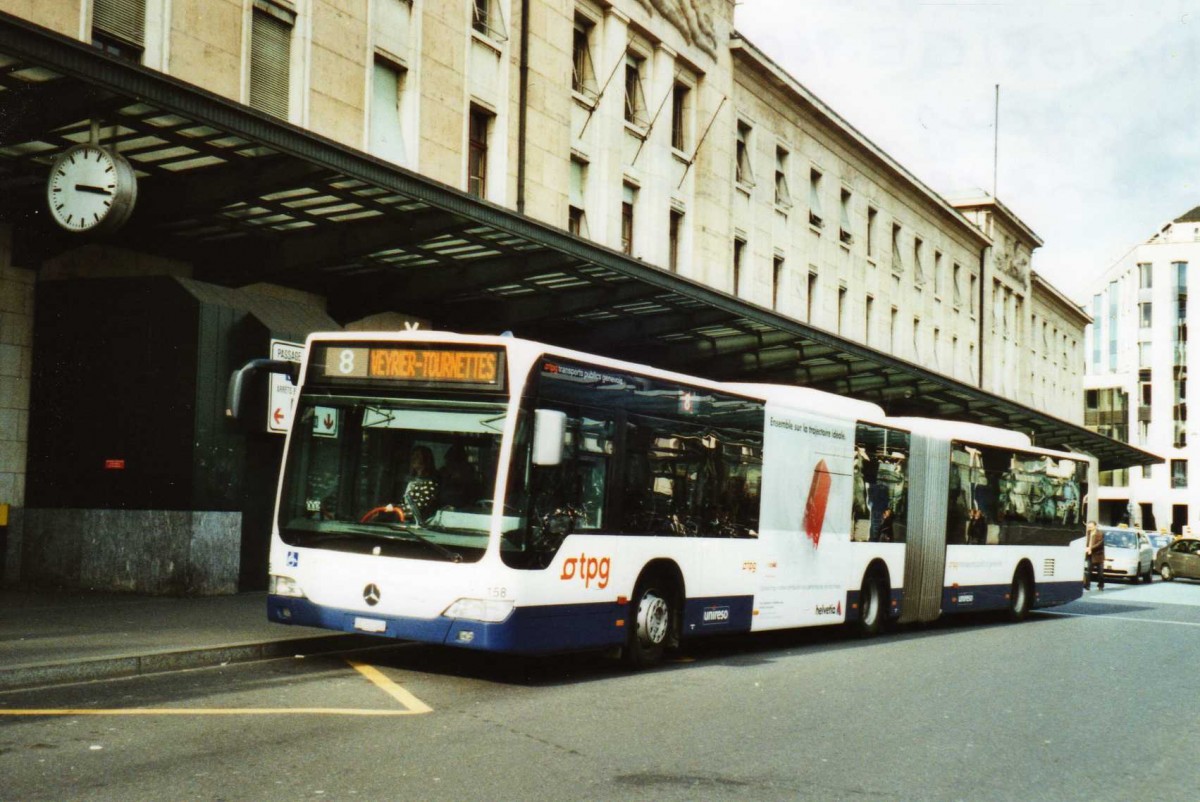 (115'006) - TPG Genve - Nr. 158/GE 960'542 - Mercedes am 8. Mrz 2009 beim Bahnhof Genve