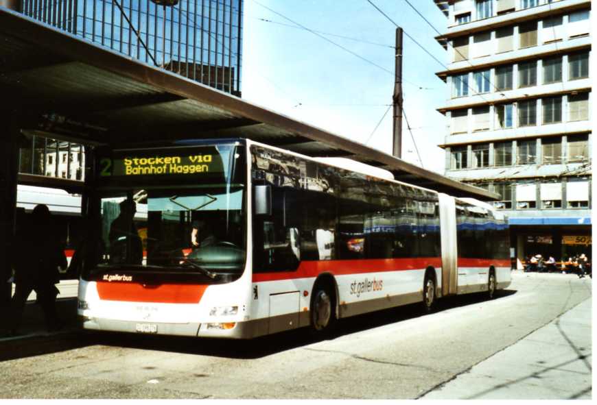 (115'418) - St. Gallerbus, St. Gallen - Nr. 276/SG 198'276 - MAN am 18. Mrz 2009 beim Bahnhof St. Gallen