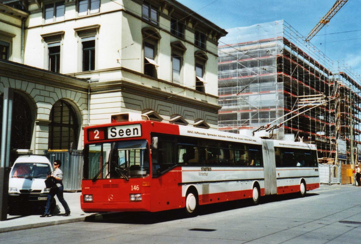 (116'507) - SW Winterthur - Nr. 146 - Mercedes Gelenktrolleybus am 20. Mai 2009 beim Hauptbahnhof Winterthur