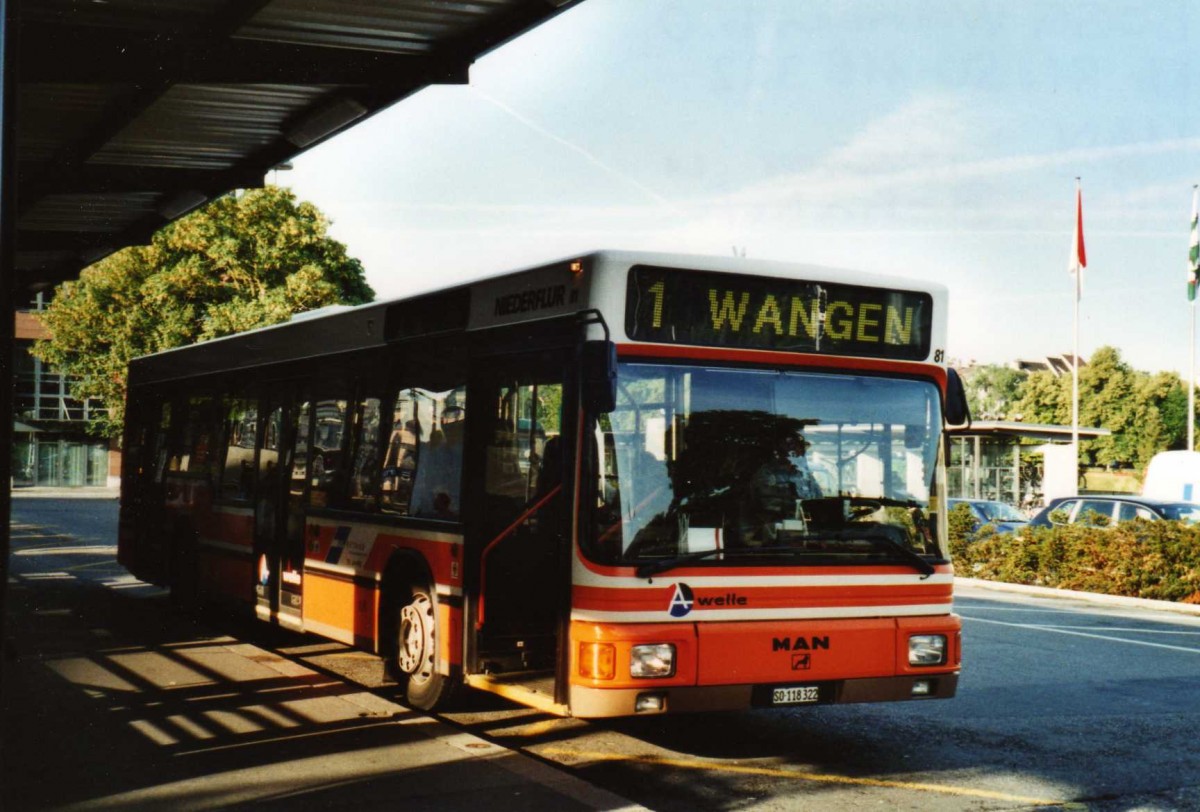 (117'312) - BOGG Wangen b.O. - Nr. 81/SO 118'322 - MAN (ex SOO Olten Nr. 81) am 8. Juni 2009 beim Bahnhof Olten