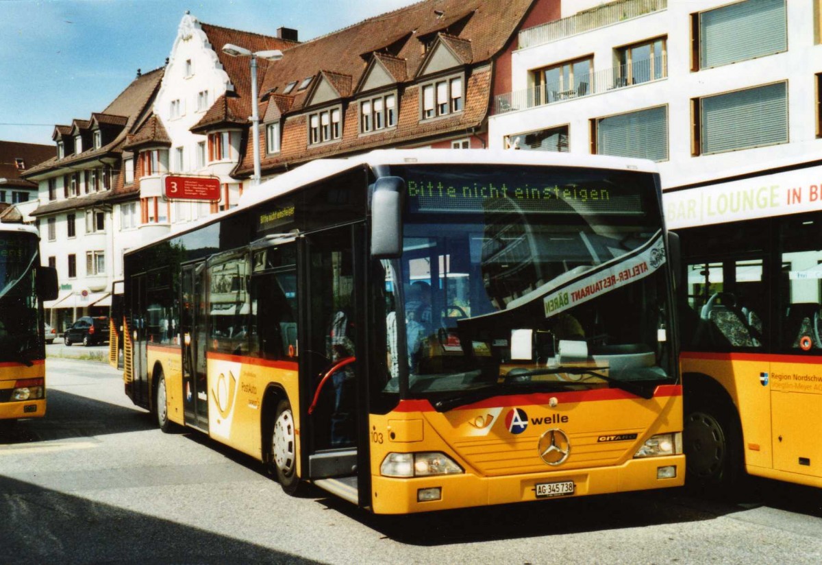 (117'404) - Voegtlin-Meyer, Brugg - Nr. 103/AG 345'738 - Mercedes am 8. Juni 2009 beim Bahnhof Brugg 