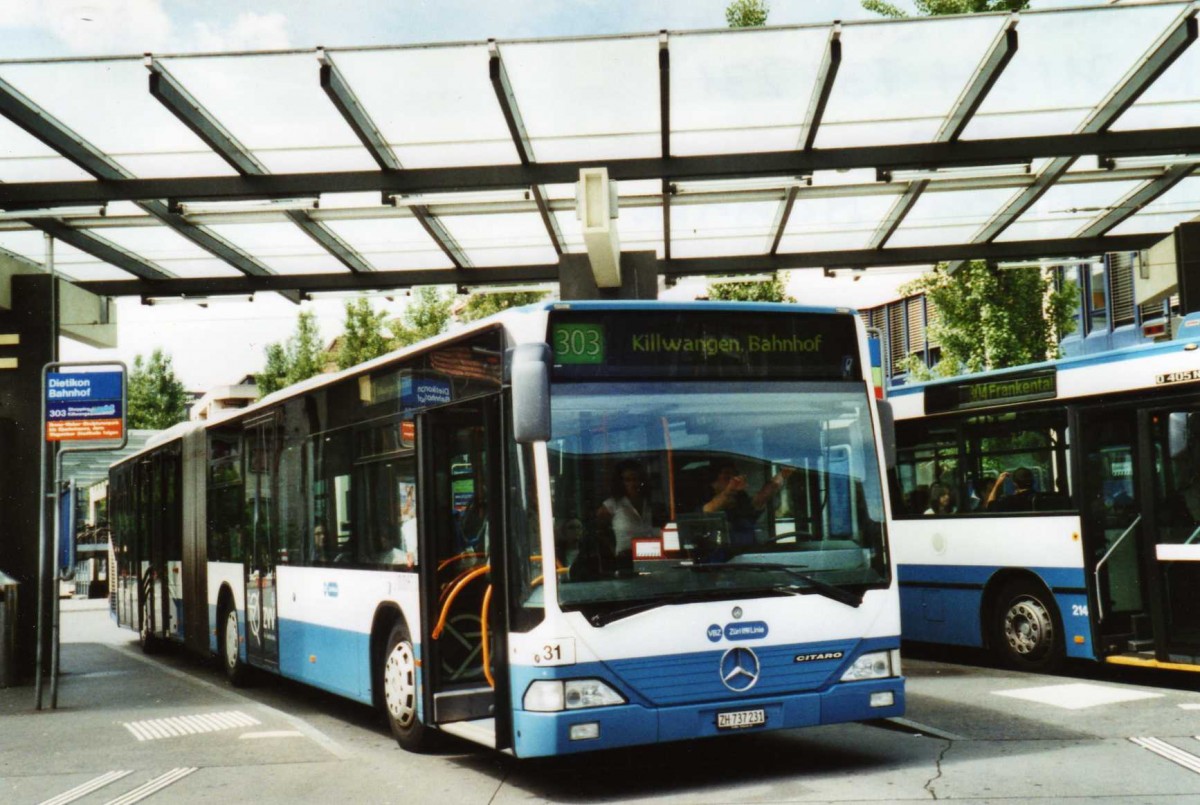 (117'417) - Limmat Bus, Dietikon - Nr. 31/ZH 737'231 - Mercedes am 8. Juni 2009 beim Bahnhof Dietikon